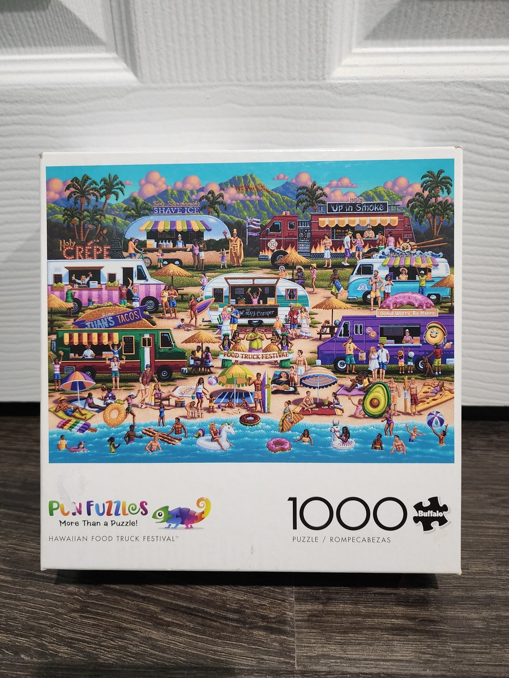 Hawaiian Food Truck Festival 1000-Piece Jigsaw Puzzle - Colorful Beach Scene